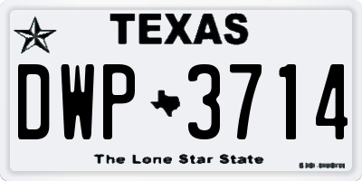 TX license plate DWP3714