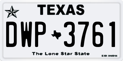 TX license plate DWP3761