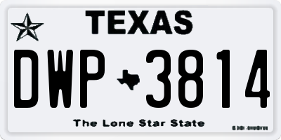TX license plate DWP3814