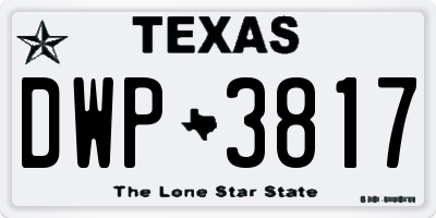 TX license plate DWP3817