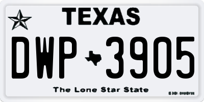 TX license plate DWP3905