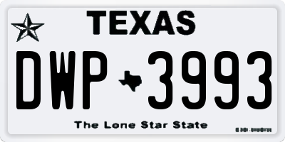 TX license plate DWP3993