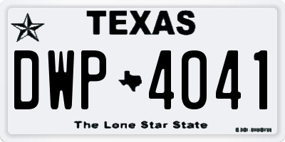 TX license plate DWP4041