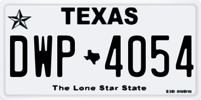 TX license plate DWP4054