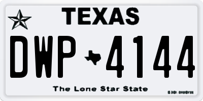 TX license plate DWP4144