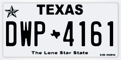 TX license plate DWP4161