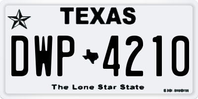 TX license plate DWP4210