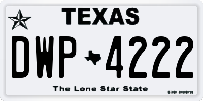 TX license plate DWP4222
