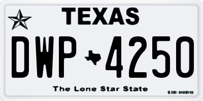 TX license plate DWP4250