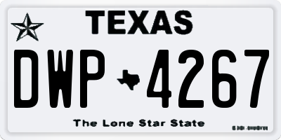 TX license plate DWP4267