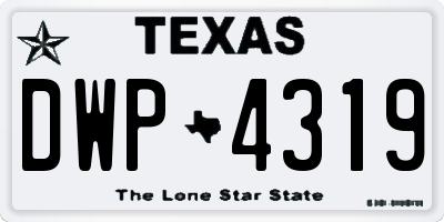 TX license plate DWP4319