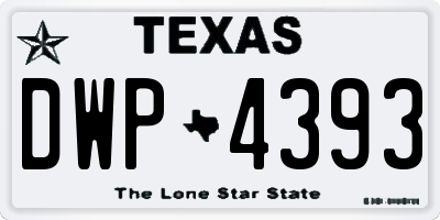 TX license plate DWP4393