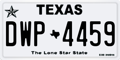 TX license plate DWP4459