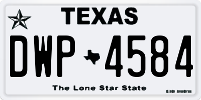 TX license plate DWP4584
