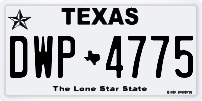 TX license plate DWP4775