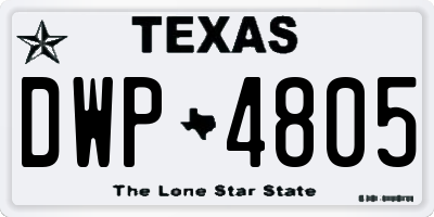 TX license plate DWP4805
