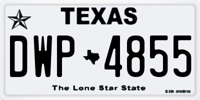 TX license plate DWP4855