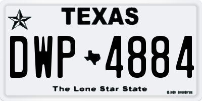 TX license plate DWP4884
