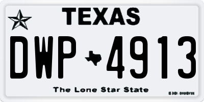 TX license plate DWP4913