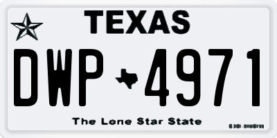 TX license plate DWP4971