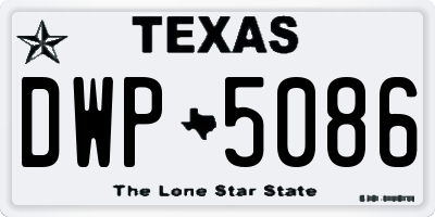 TX license plate DWP5086