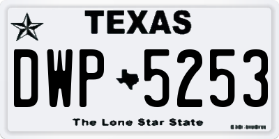 TX license plate DWP5253