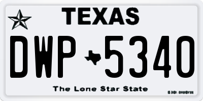 TX license plate DWP5340