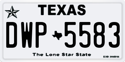 TX license plate DWP5583