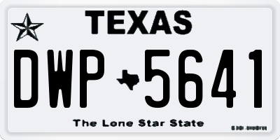 TX license plate DWP5641