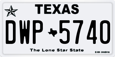 TX license plate DWP5740