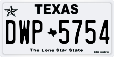 TX license plate DWP5754