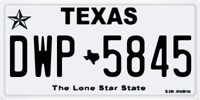 TX license plate DWP5845