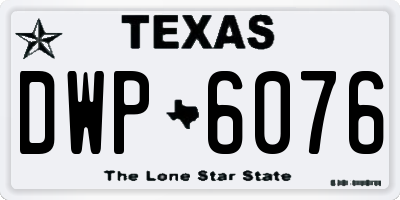 TX license plate DWP6076