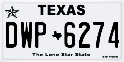 TX license plate DWP6274