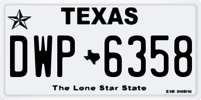 TX license plate DWP6358