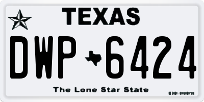TX license plate DWP6424