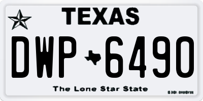TX license plate DWP6490