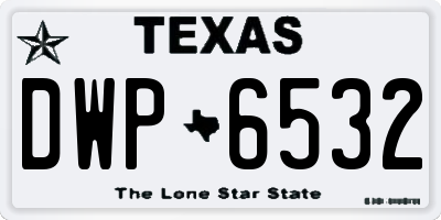 TX license plate DWP6532