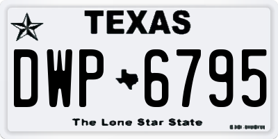 TX license plate DWP6795
