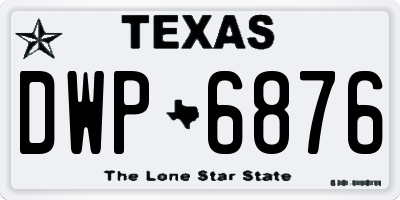 TX license plate DWP6876