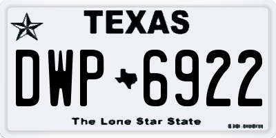TX license plate DWP6922