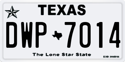 TX license plate DWP7014