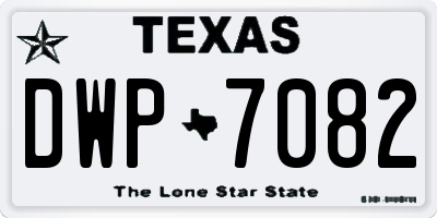 TX license plate DWP7082