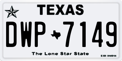 TX license plate DWP7149