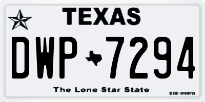 TX license plate DWP7294
