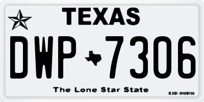 TX license plate DWP7306