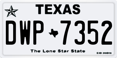 TX license plate DWP7352