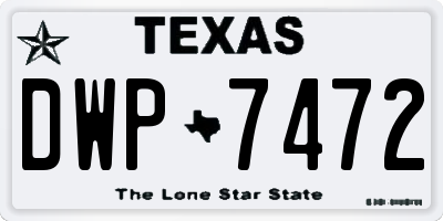 TX license plate DWP7472