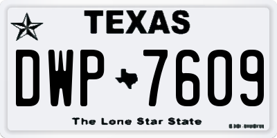 TX license plate DWP7609