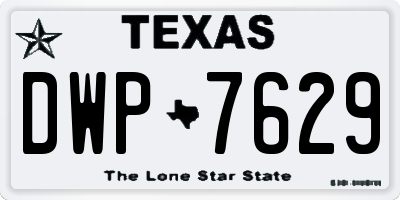 TX license plate DWP7629